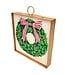 Round Top Mini Green Wreath Red Balls Print