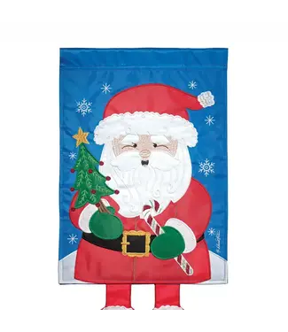 Magnolia Garden Santa Garden Flag