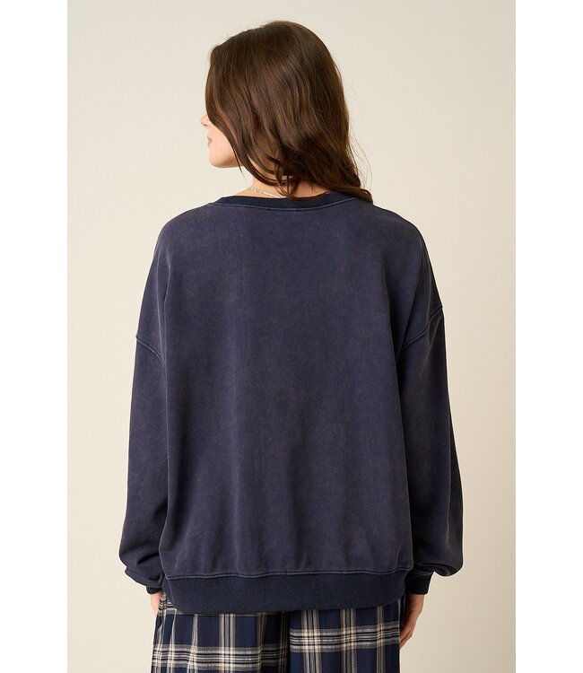 Cady Navy Jesus Saves Patchwork Sweatshirt