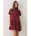 Susan Burgundy Floral Jacquard Dress