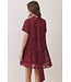 Susan Burgundy Floral Jacquard Dress