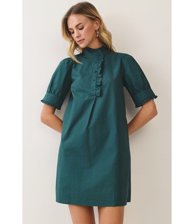 Rhonda Hunter Green Ruffle Dress