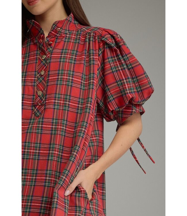Noel Red Plaid Dress