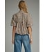Eleonora Brown Ecru Striped Top