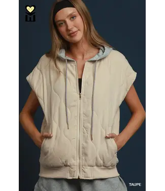 Kennady Taupe Quilted Vest
