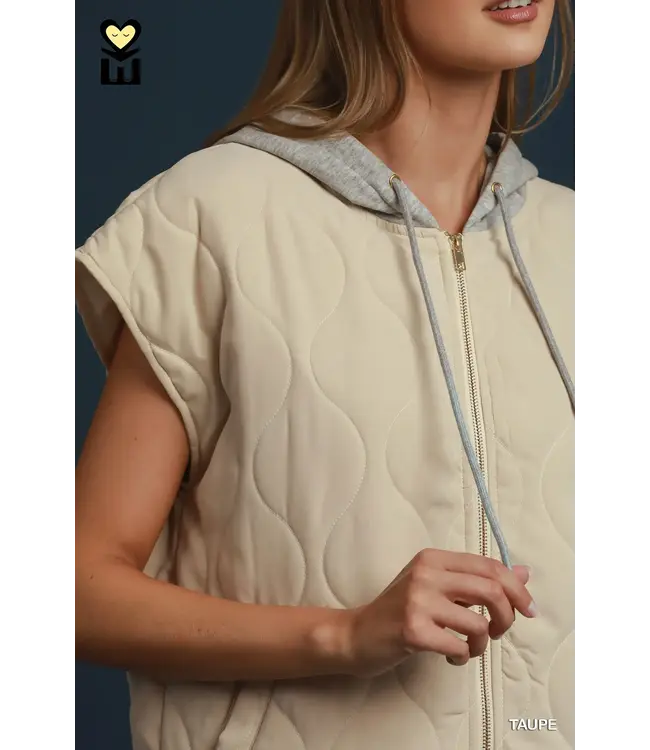 Kennady Taupe Quilted Vest