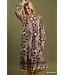 Mya Brown Abstract Midi Dress