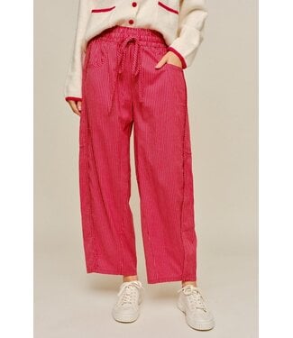 Jodifl Dottie Red Striped Barrel Pants