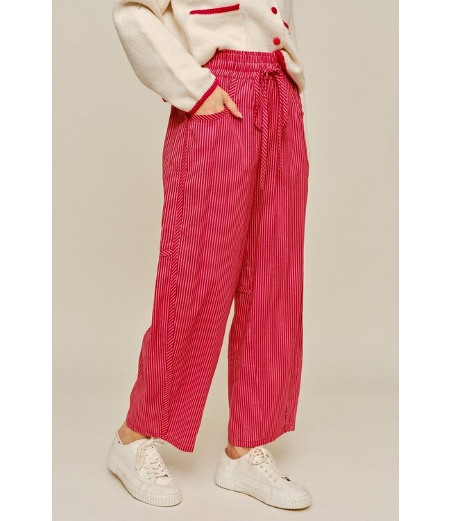 Dottie Red Striped Barrel Pants