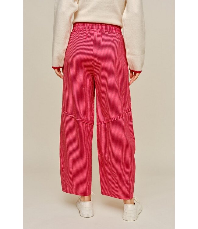 Dottie Red Striped Barrel Pants