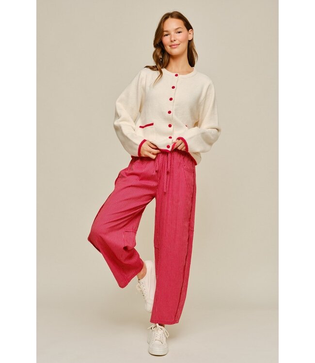 Dottie Red Striped Barrel Pants