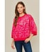 Patty Red  Sequins Leopard Sweater Top