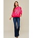 Patty Red  Sequins Leopard Sweater Top