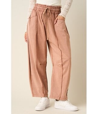 Mittoshop Kelsea Red Bean Mineral Wash Barrel Pants