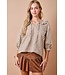Corinne Brown Gingham Scalloped Top