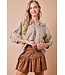 Corinne Brown Gingham Scalloped Top