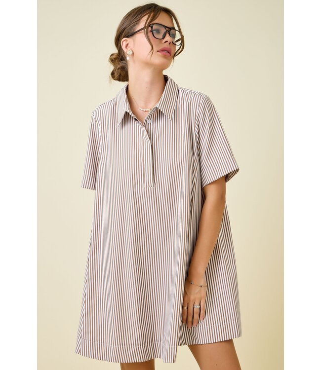 Sammie Chocolate Striped Swing Dress