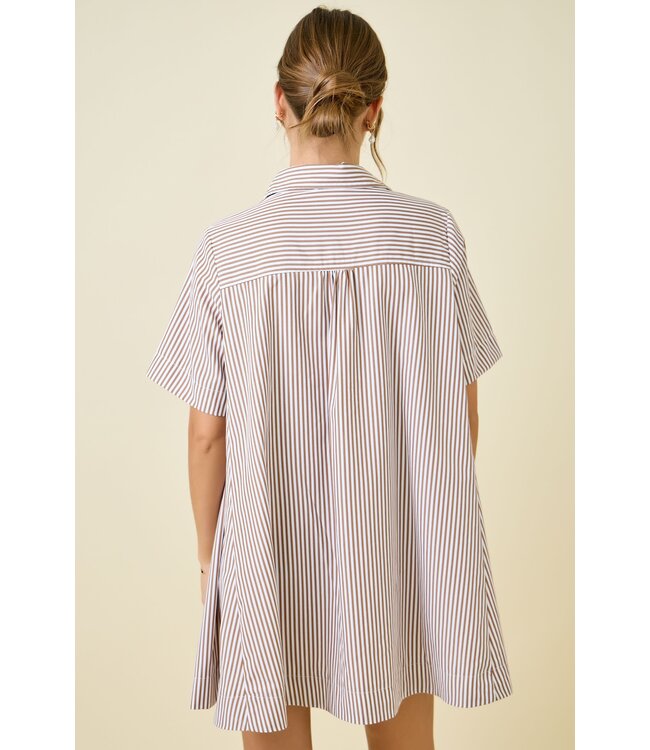 Sammie Chocolate Striped Swing Dress