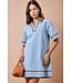 Polly Washed Denim Contrast Corduroy Dress