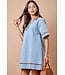 Polly Washed Denim Contrast Corduroy Dress