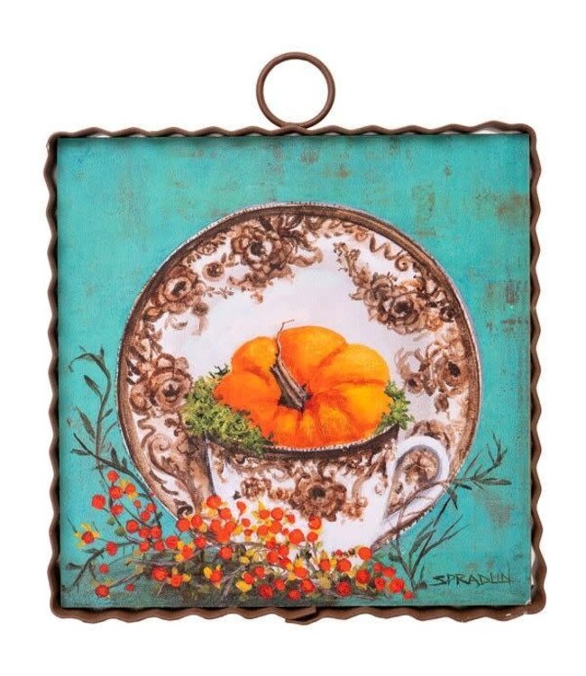 Round Top Mini Brown Transferware Print