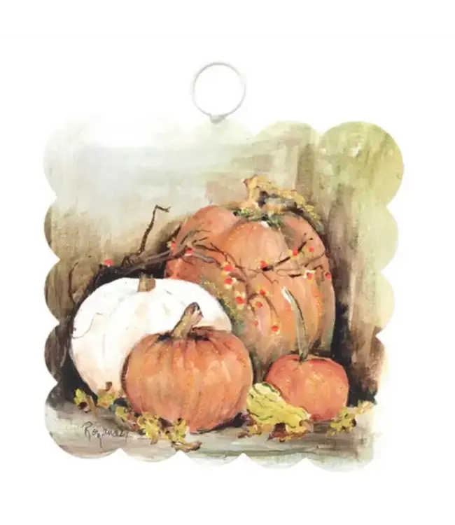 Round Top Mini Scallop Fall Pumpkin Print