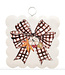 Round Top Mini Scallop Festive Checked Bow Print