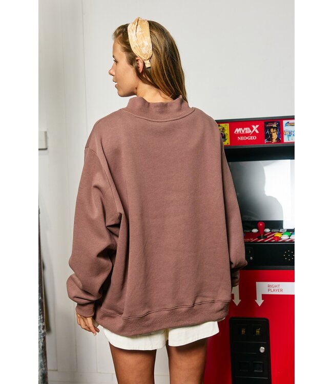 Lucy Brown FALL Applique Embroidered Sweatshirt