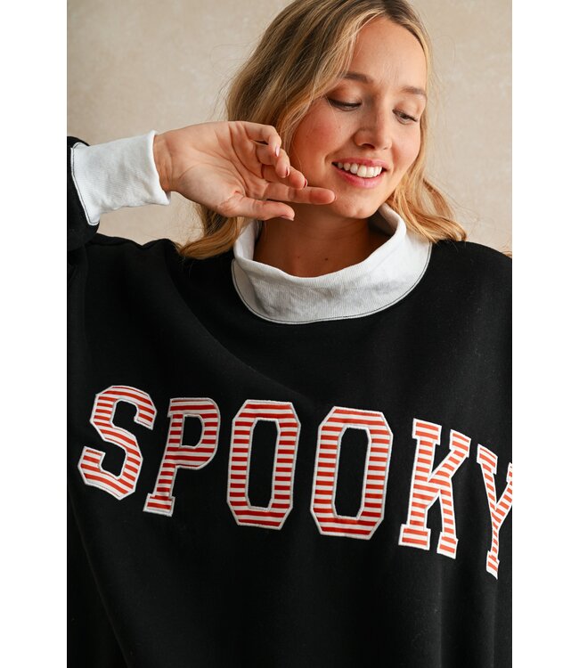 Kim Black SPOOKY Patchwork Sweatshirt