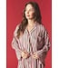Carly Christmas Combo Striped Plisse Pajama Set