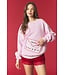 Kim Light Pink Santa Letter Fleece Sweatshirt