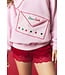 Kim Light Pink Santa Letter Fleece Sweatshirt