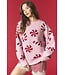 Deb Light Pink Candy Cane Knit Sweater