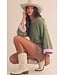 Margaret Olive Contrast Cuff Sweater