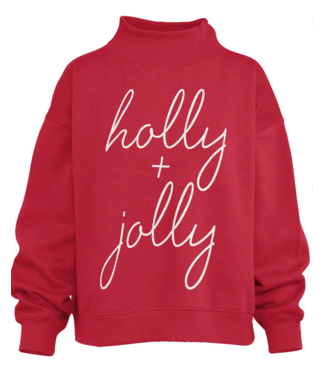 Holly Jolly Red Fleece Sweatshirt
