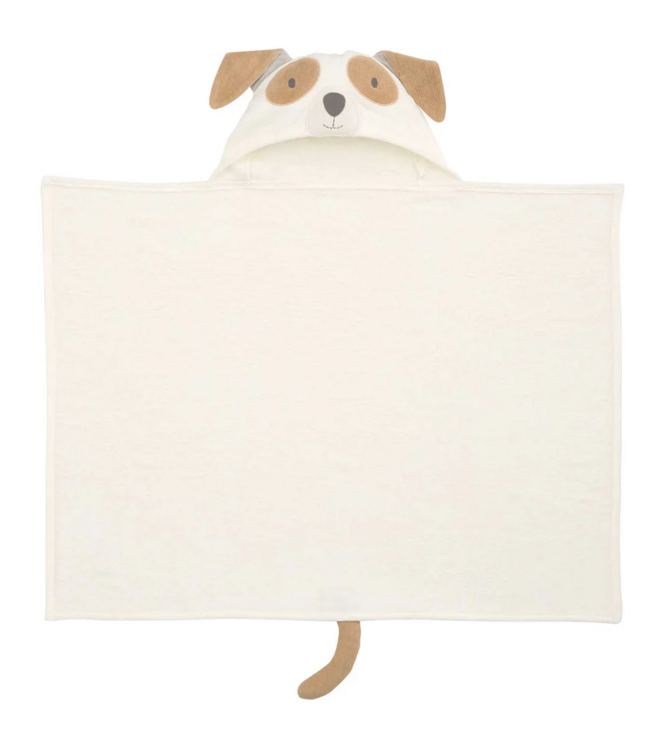 Tan Puppy Hooded Baby Bath Wrap