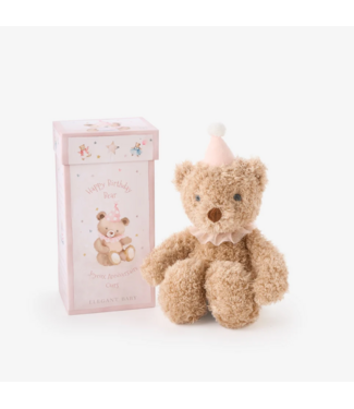 Elegant Baby Pink Birthday Bear Plush Toy & Gift Box