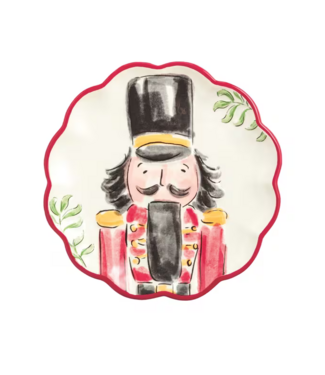Red Nutcracker Dessert Plate