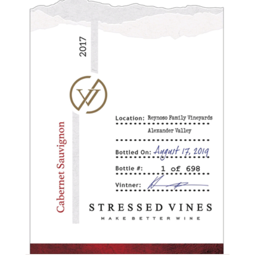 2017 Stressed Vines Cabernet Sauvignon 750ml 2017 Stressed Vines Cabernet Sauvignon 750ml