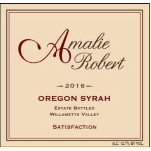 2014 Amalie Robert Satisfaction Syrah Willamette Valley 750ml