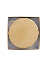 Caspari Round Luster Felt-Backed Coasters in Gold