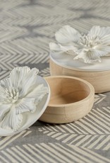 Zodax Cosmos Porcelain and Natural Wood Flower Box