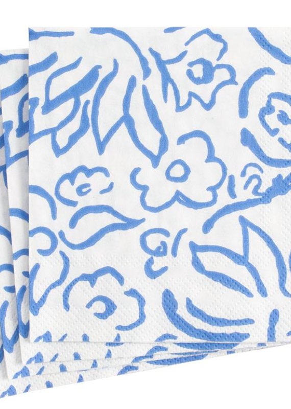 Caspari Matisse Paper Cocktail Napkins in Blue
