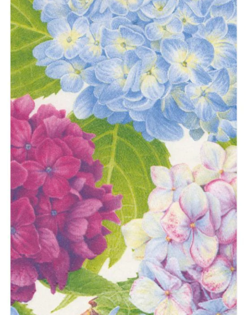 Caspari Hydrangea Garden Paper Guest Towel Napkins in Blue