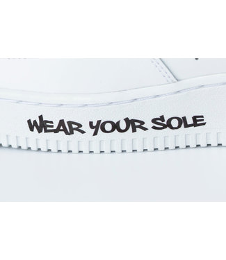 Wear Your Sole Shoe Tattoo Black/White Words Small