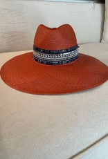 GlamourPuss NYC Crystal Blue & Rust Hat