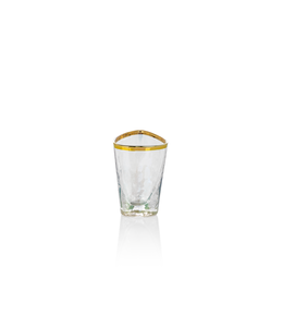Zodax Aperitivo Triangular Shot Glass - Luster w/Gold Rim