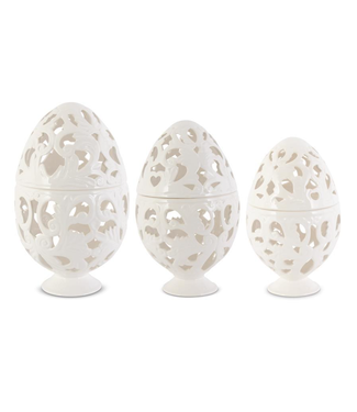 K&K Interiors Scroll Cutout Egg Container