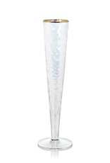 Zodax Aperitivo Slim Champagne Flute - Luster with Gold Rim