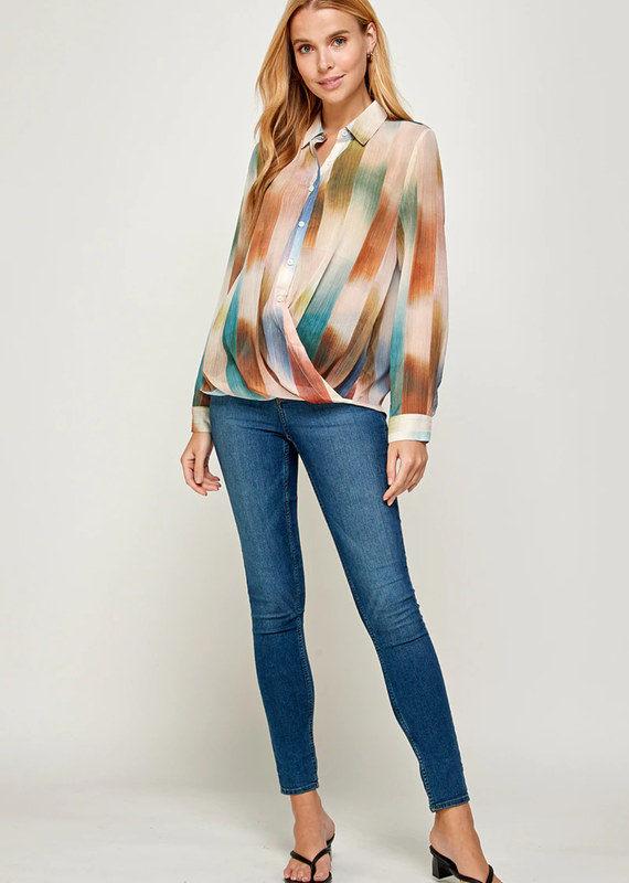 See and Be Seen Drape Detail Shirt